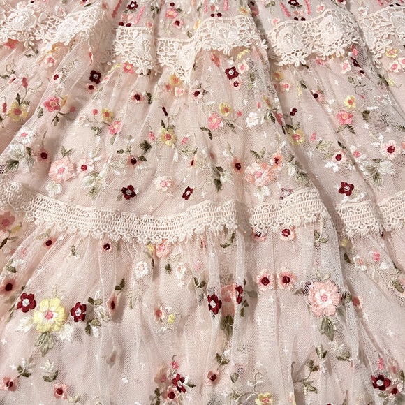 Needle & Thread Aramita Floral Lace Tulle Midi Dress (designer) size 4 US - Picture 9 of 16